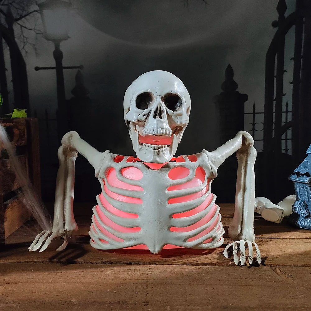 Halloween Glowing Skull Skeleton Colorful Haunted House