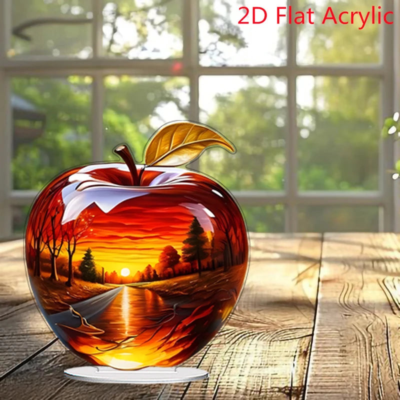 Crystal Apple Paperweight Decoration