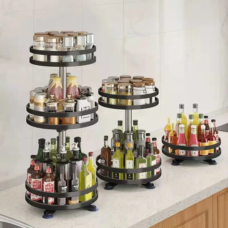 360°Rotation Spice Rack Organizer For Kitchen Accessories