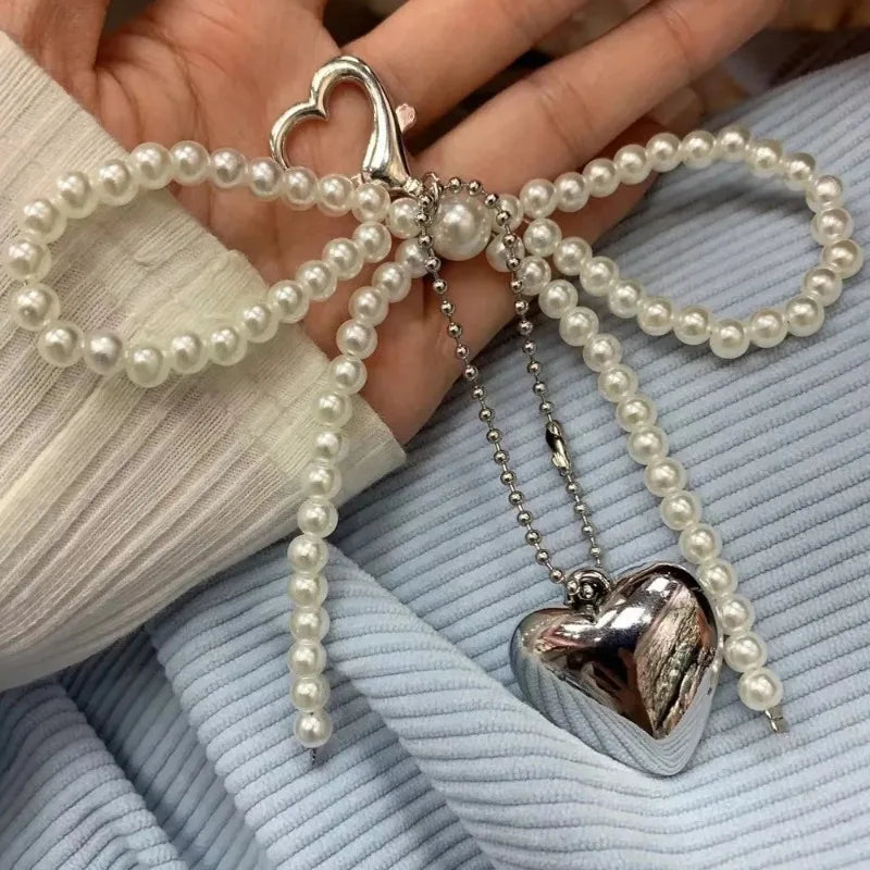 Pearl Bow Heart Shaped Ring