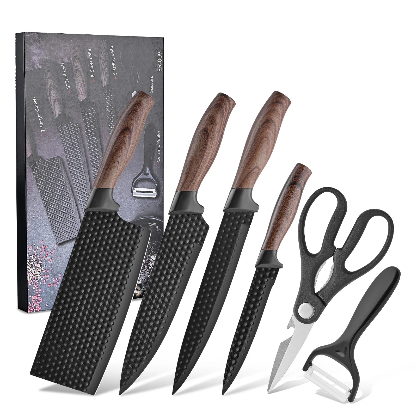 3/6-piece stainless steel household knives set