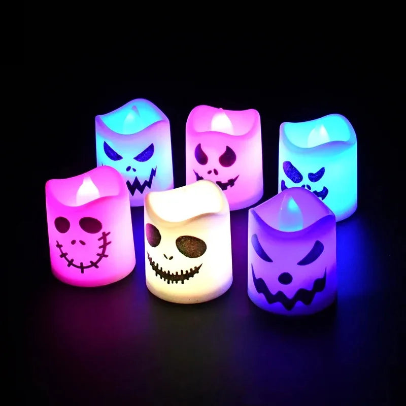 6pcs Halloween Led Ghost Candle Light