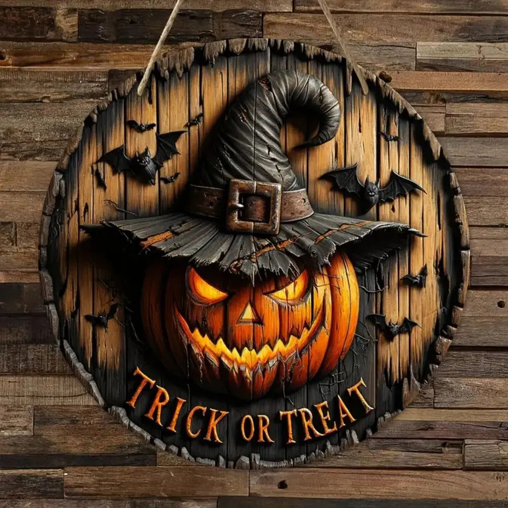 Halloween Wooden Round Decorative