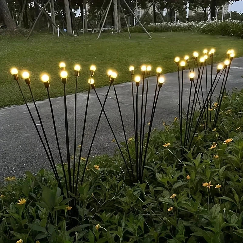 Solar LED Firefly Lawn Lamps Pathway Decoration