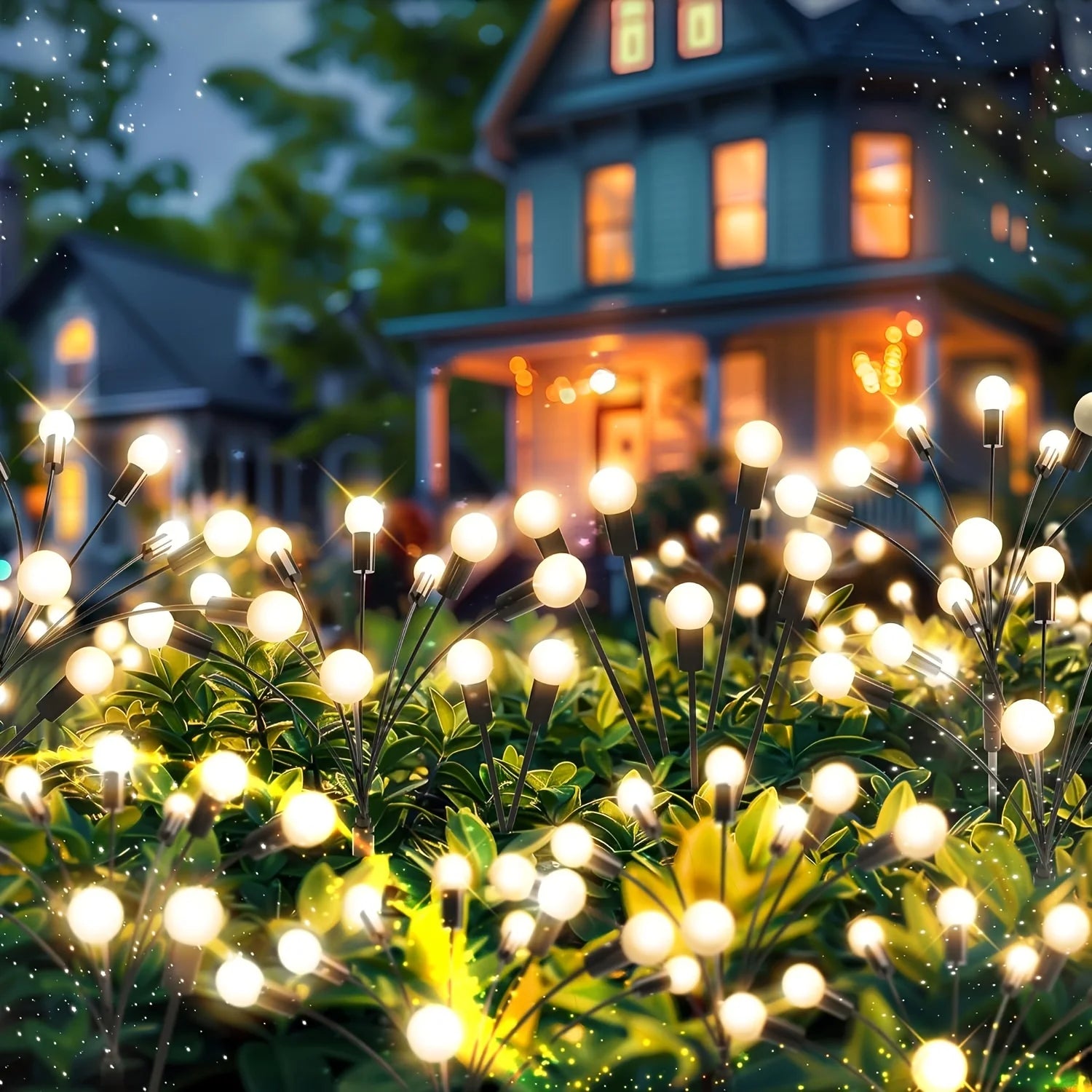 Solar LED Firefly Lawn Lamps Pathway Decoration