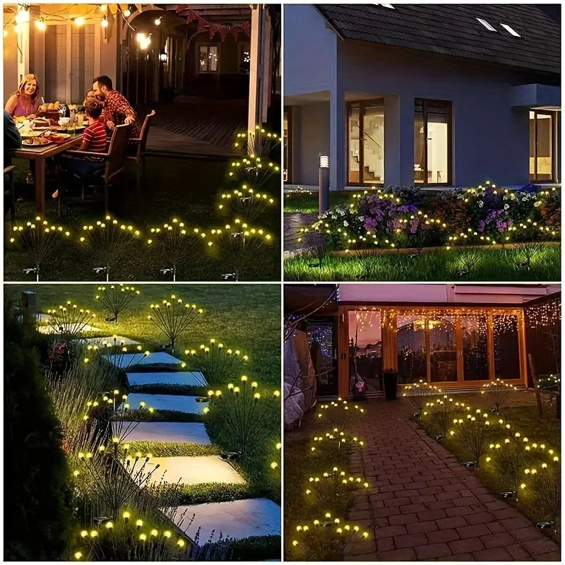 Solar LED Firefly Lawn Lamps Pathway Decoration