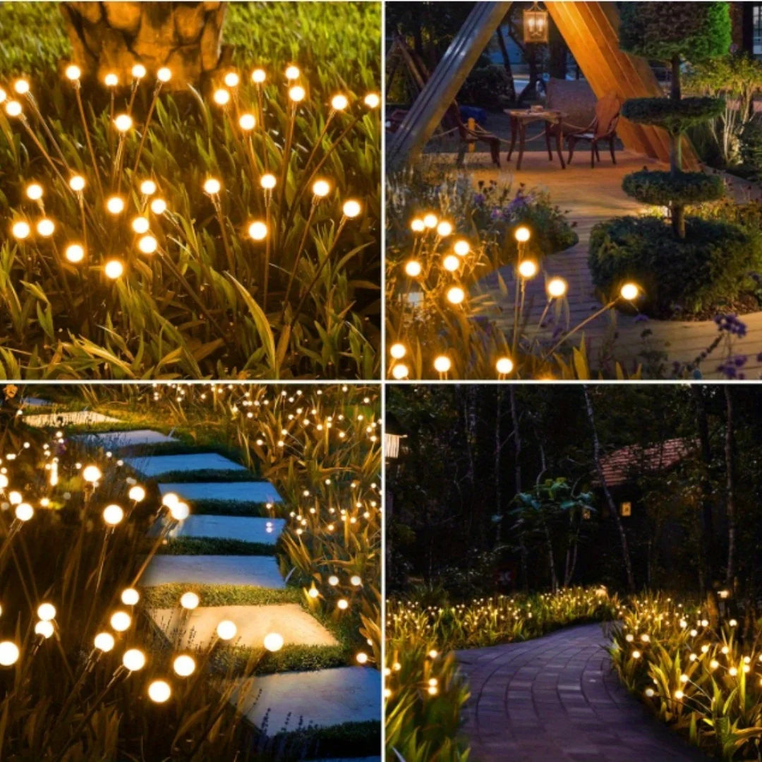 Solar LED Firefly Lawn Lamps Pathway Decoration