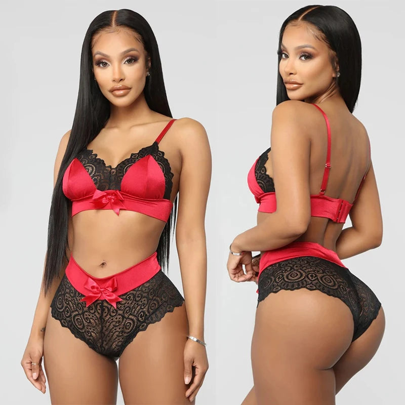 Women Sexy Lingerie Lace Underwear Bra Panty Erotic Set
