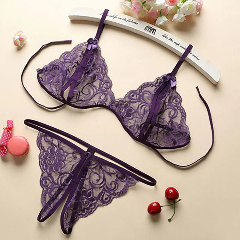 Women Sexy Lingerie Lace Underwear Bra Panty Erotic Set
