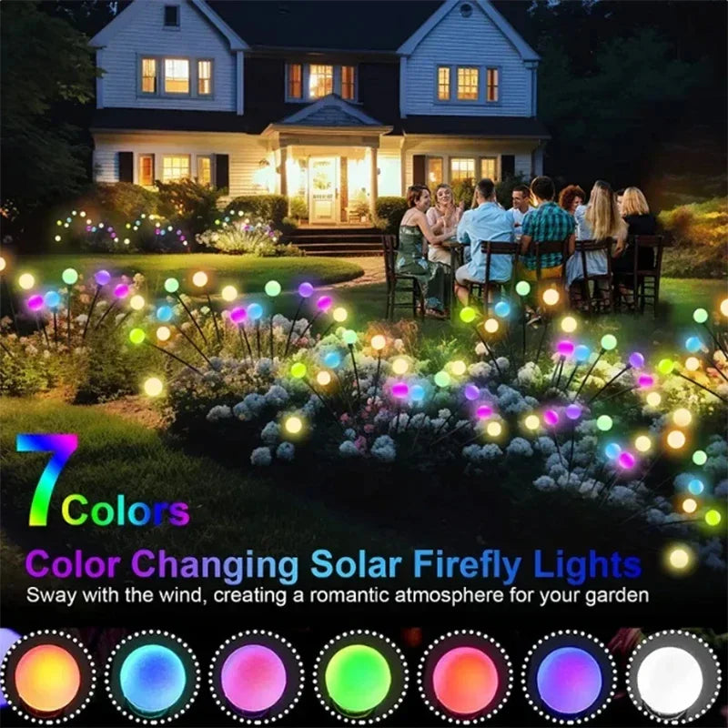 Solar LED Firefly Lawn Lamps Pathway Decoration