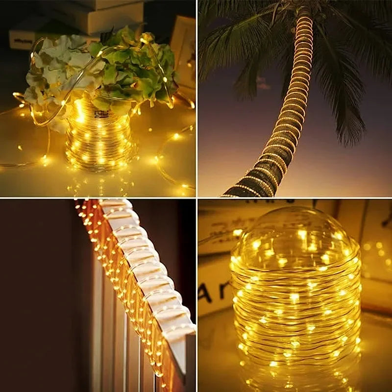 300LED Solar Rope Strip Light for Garden Lawn Tree Yard