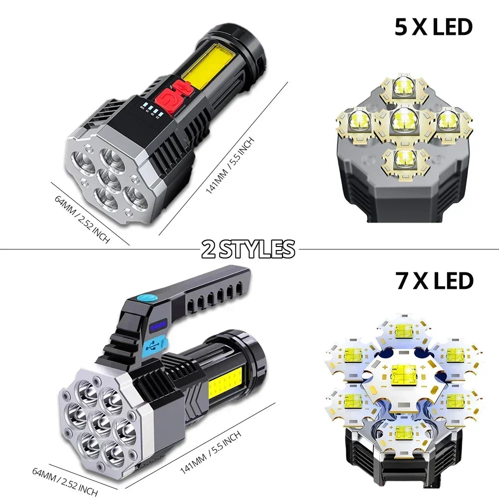 High Power Rechargeable 7 LED Camping Light