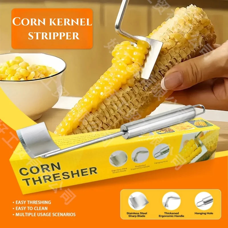 Stainless steel corn kernel remover