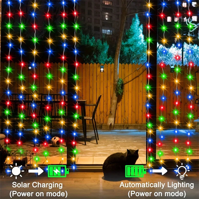 Solar Curtain Waterproof Solar String Lights
