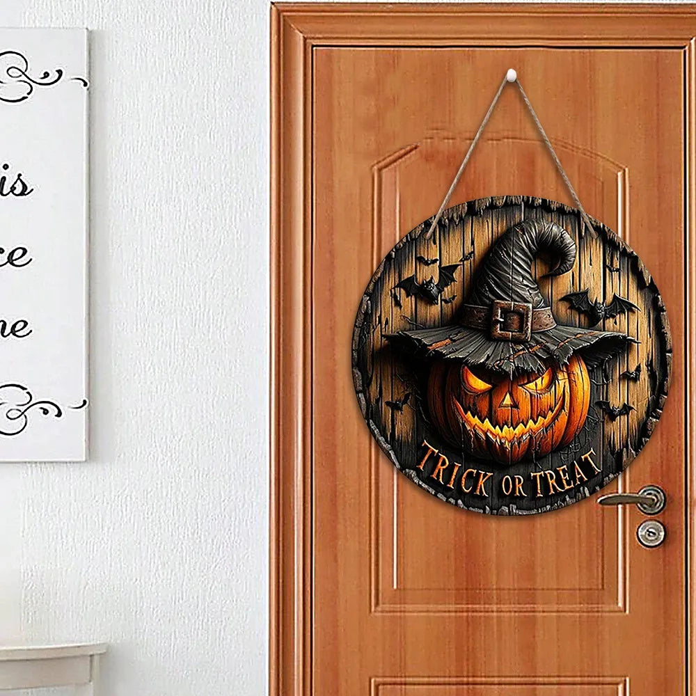 Halloween Wooden Round Decorative