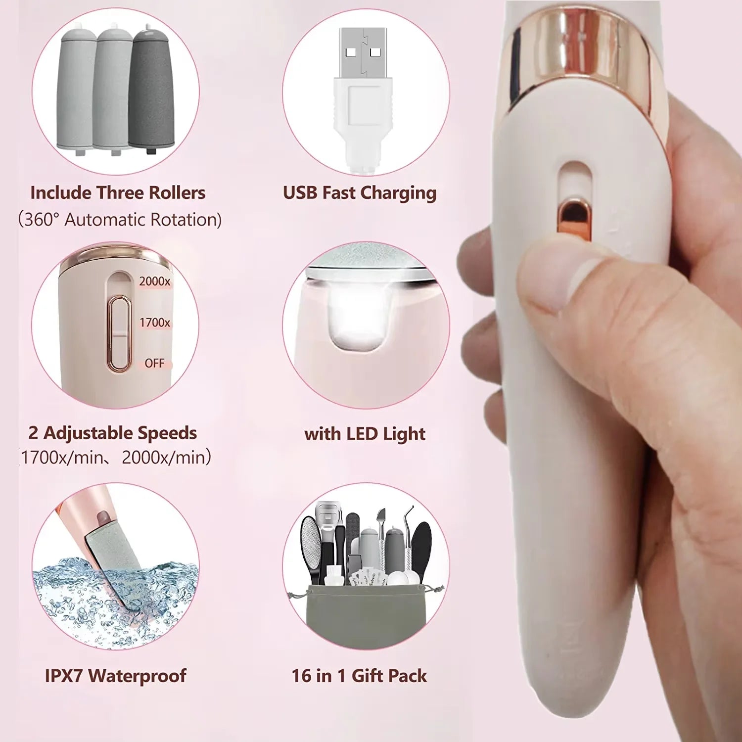 Professional Electric Foot Callus Remover for Dead Skin