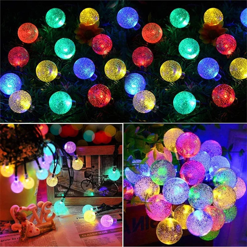 LED Solar String 60 Leds Waterproof 8 Modes Garden Light