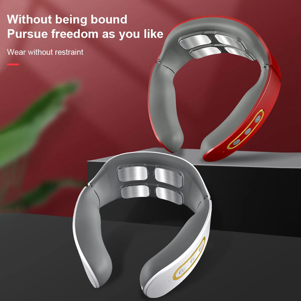 Electric Neck Magnetic Pulse Heating Relax Pain Relief Massage