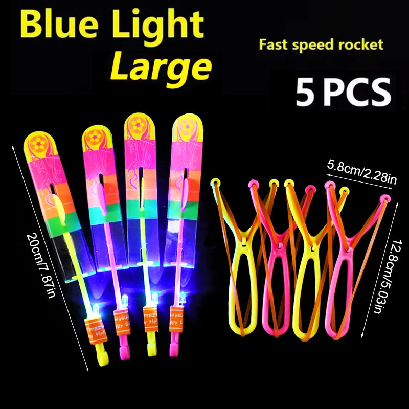 5/20/50Pcs Kid LED Light Arrow Rocket Helicopter Flying Toys