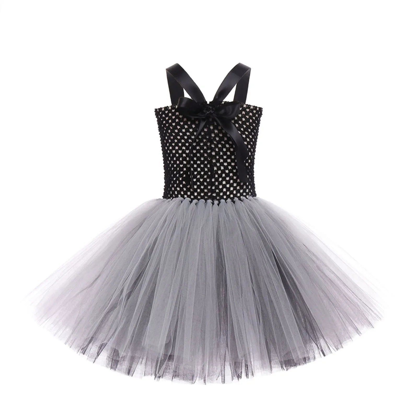 Halloween Kid Skeleton Bride Sleeveless Dress