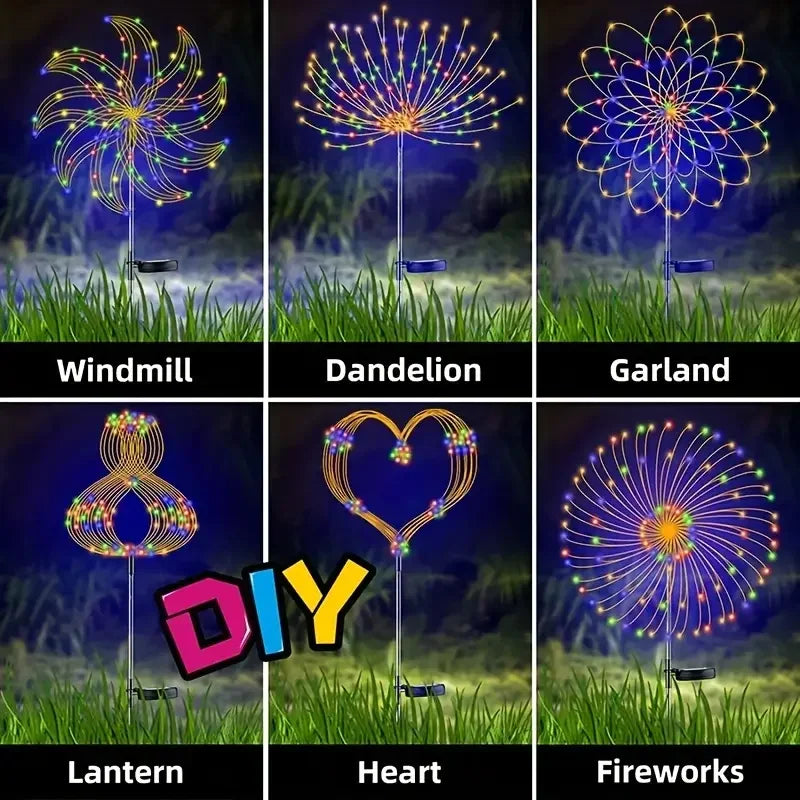 NEW 200LEDs Solar Fireworks Lights