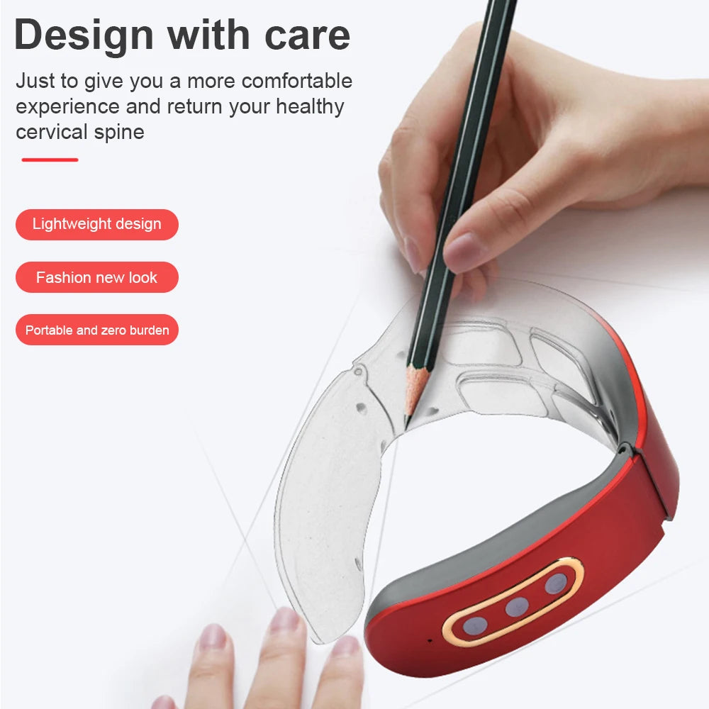 Electric Neck Magnetic Pulse Heating Relax Pain Relief Massage