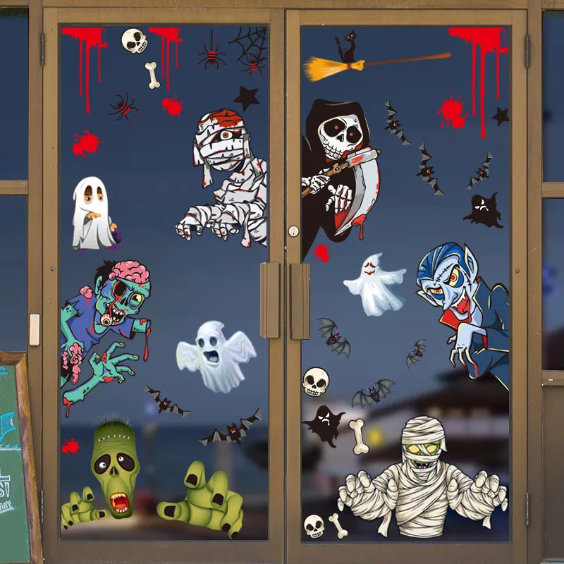 Halloween Glass Showcase Scene Decoration