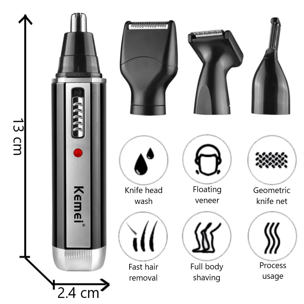 4in1 Rechargeable Ear Eyebrow Nose Hair Trimmer