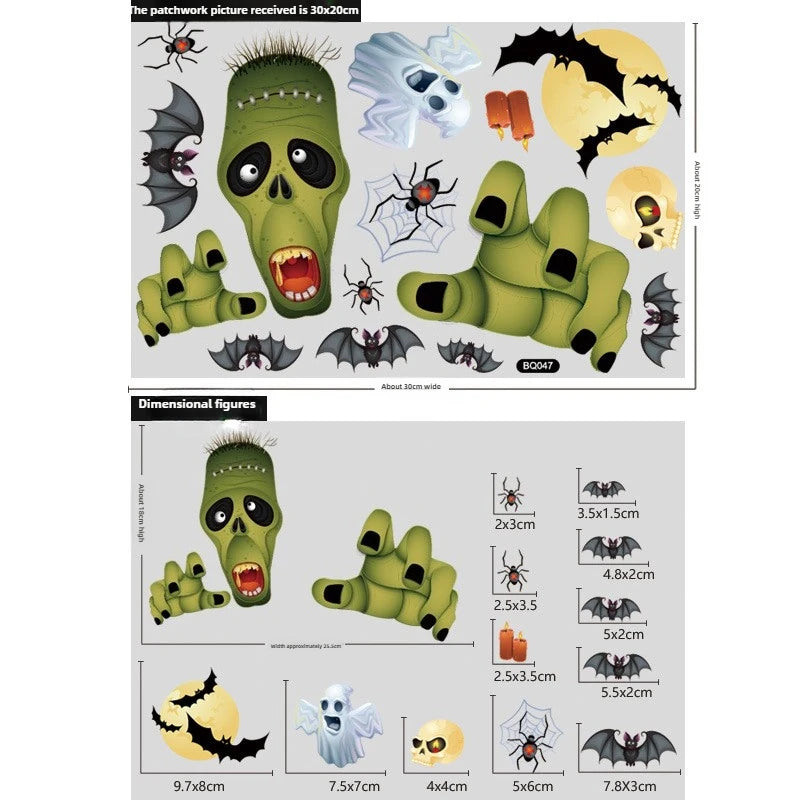 Halloween Glass Showcase Scene Decoration