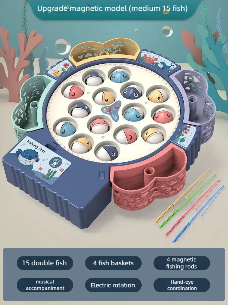 Rechargeable Magnetic Fishing Game Parent-Child Interactive Toy