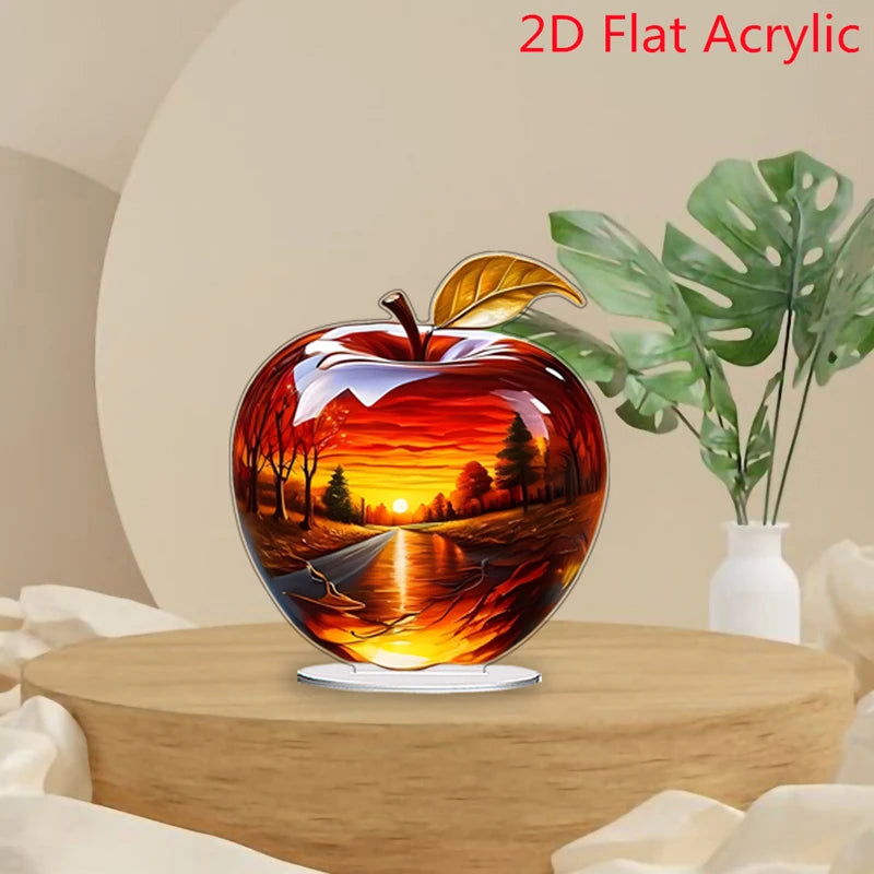 Crystal Apple Paperweight Decoration