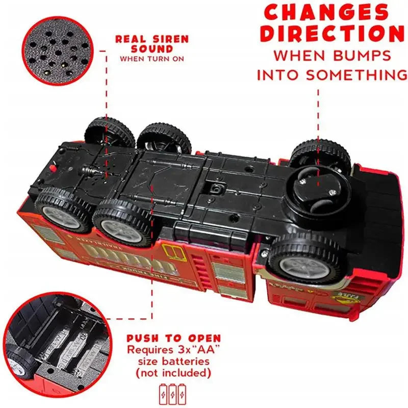 Kids Electric Fire Truck Toy With Siren Sounds