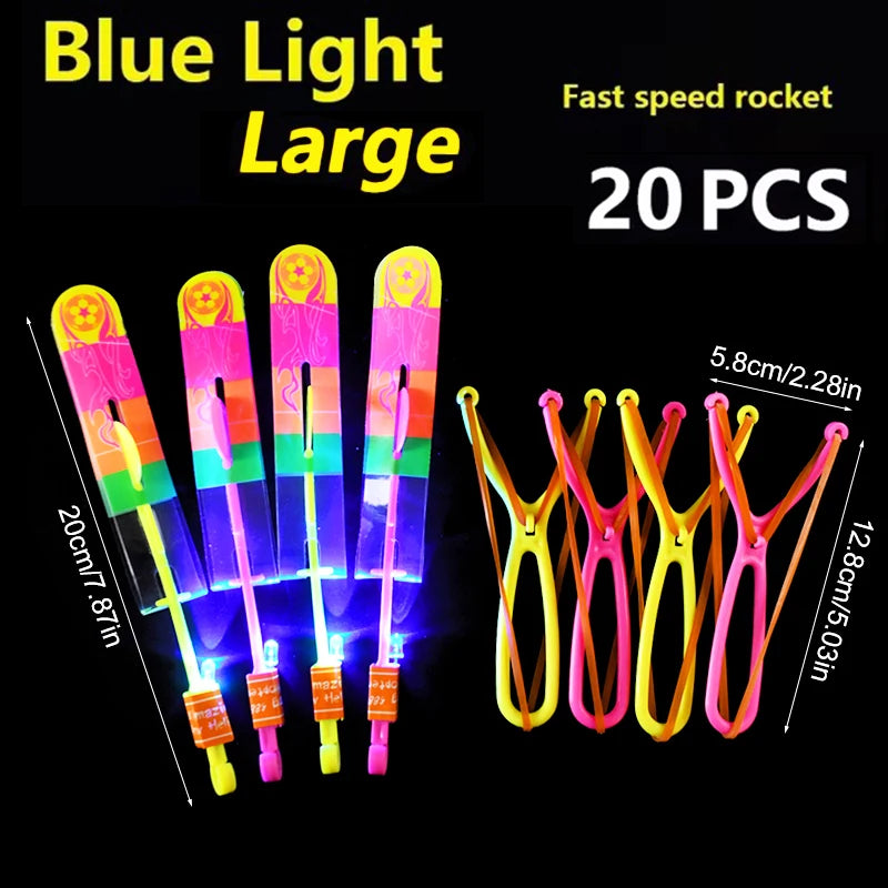 5/20/50Pcs Kid LED Light Arrow Rocket Helicopter Flying Toys