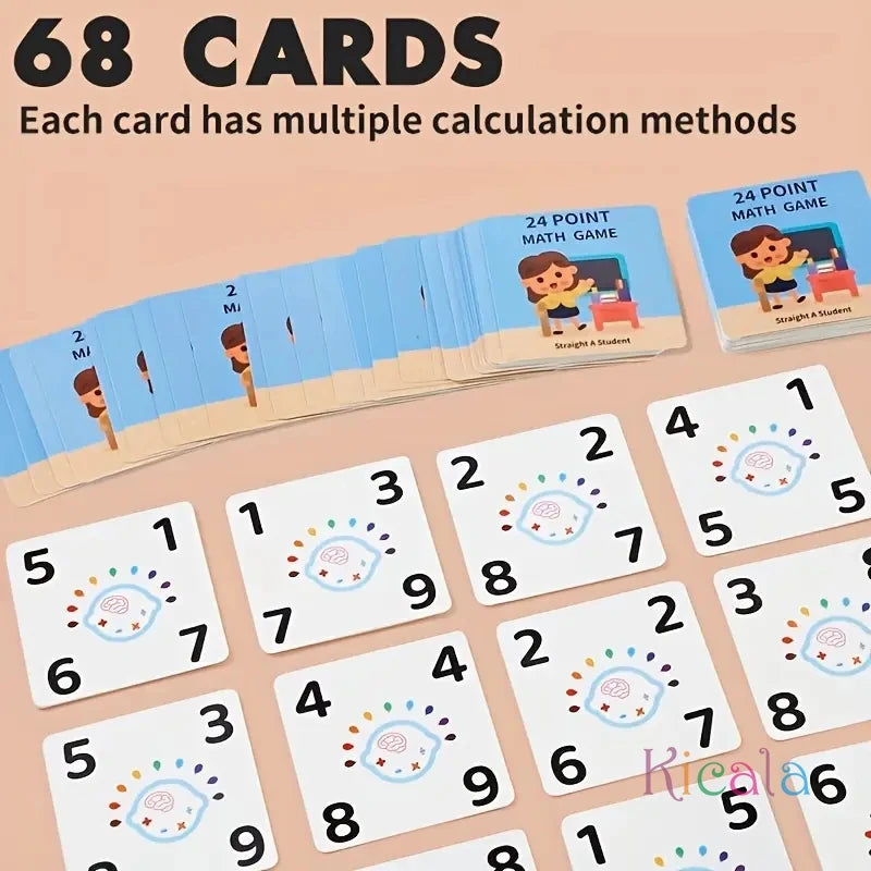 24-Point Wooden Math Cube for Kids Learning Toy