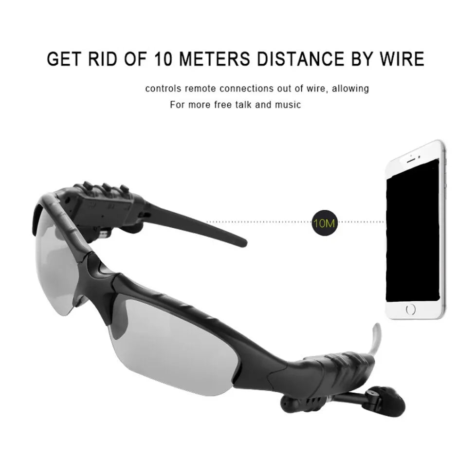 Stereo Earphones Wireless Headset with Mic Sunglasses