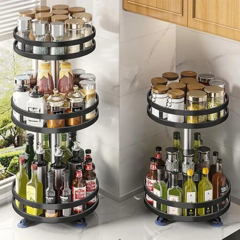 360°Rotation Spice Rack Organizer For Kitchen Accessories