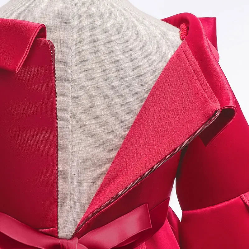 Fashion Floral Girl Long Seleve Kids Dress