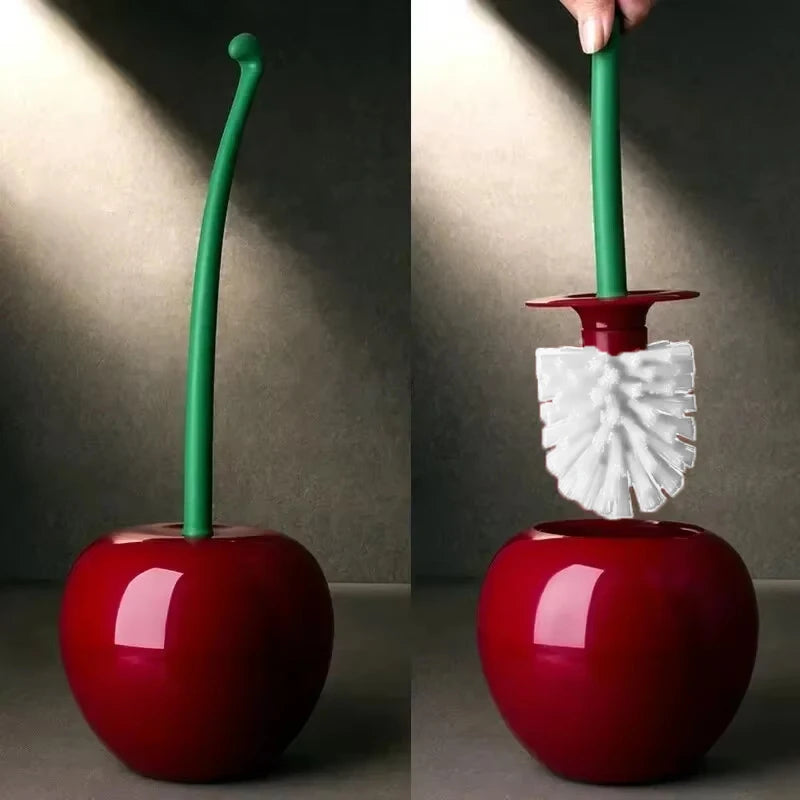 Cherry Shape Lavatory Toilet Brush Holder Set
