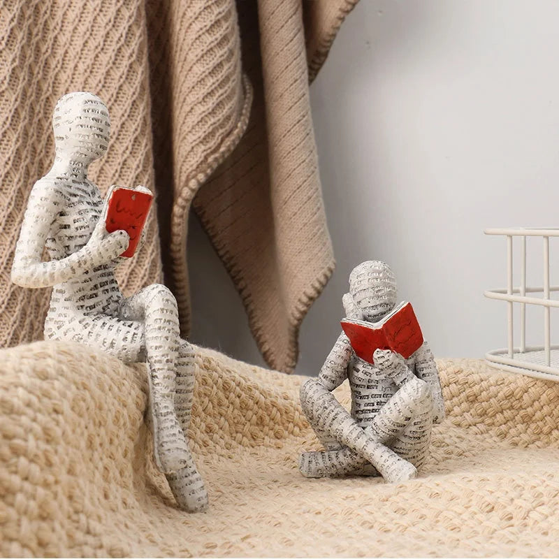 Woman Thinker Art Design Modern Office Bookshelf