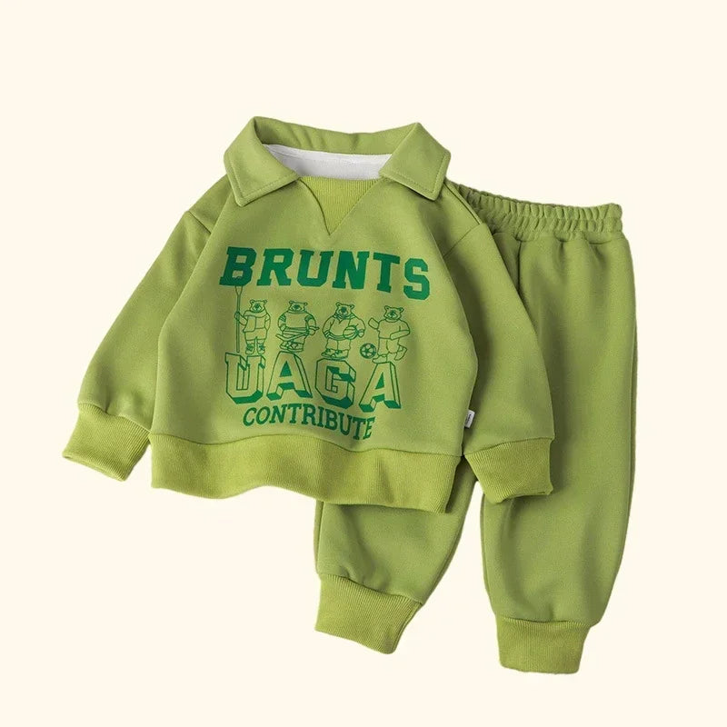 Children Sets Polo Sweatshirt+Pants