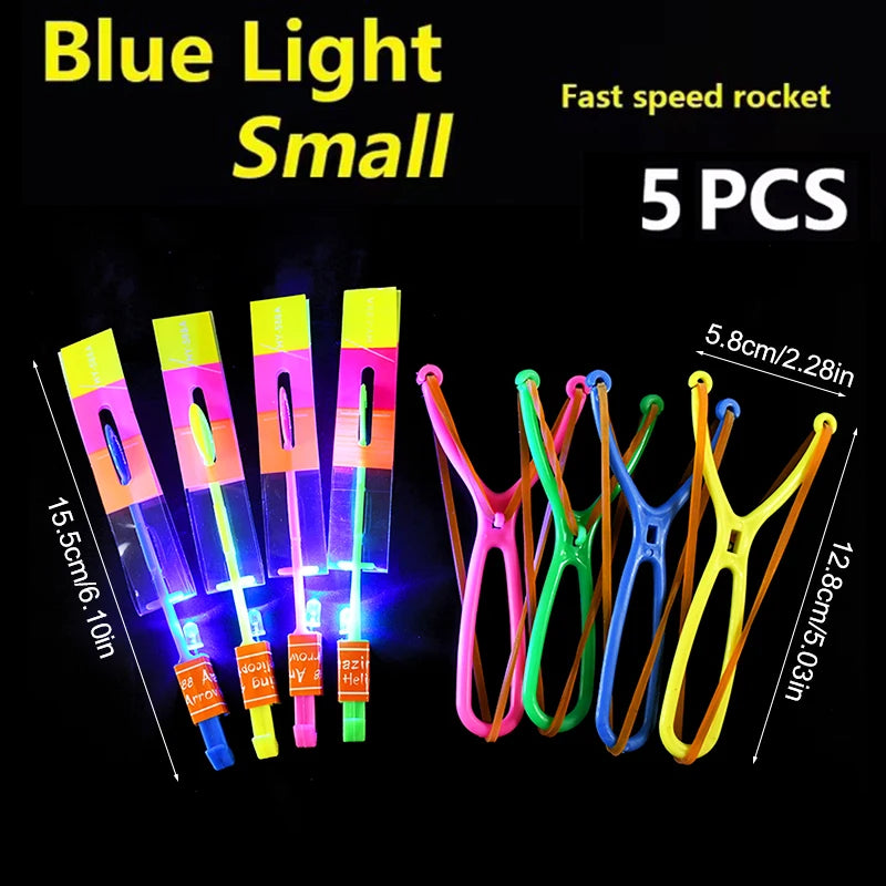5/20/50Pcs Kid LED Light Arrow Rocket Helicopter Flying Toys