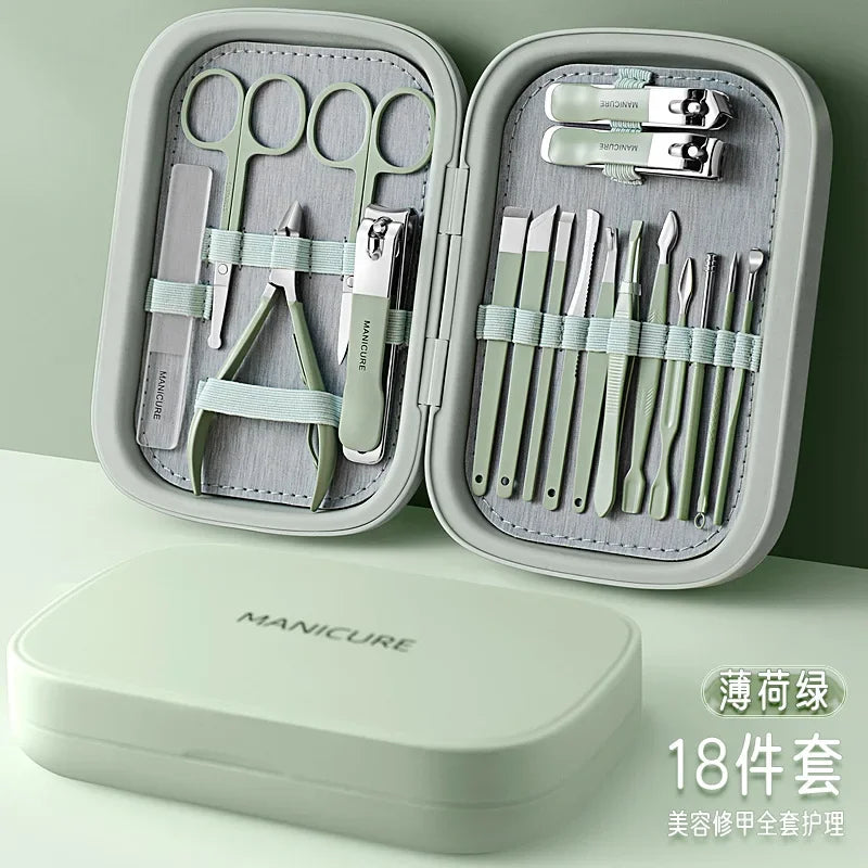 18 In 1 Professional Manicure Set Stainless Steel Set