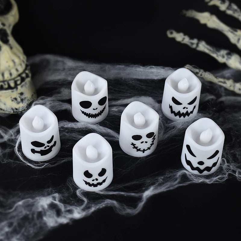 6pcs Halloween Led Ghost Candle Light