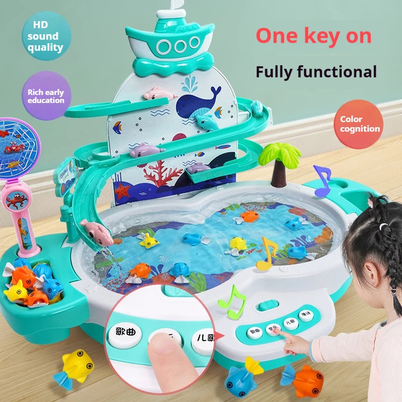Rechargeable Magnetic Fishing Game Parent-Child Interactive Toy
