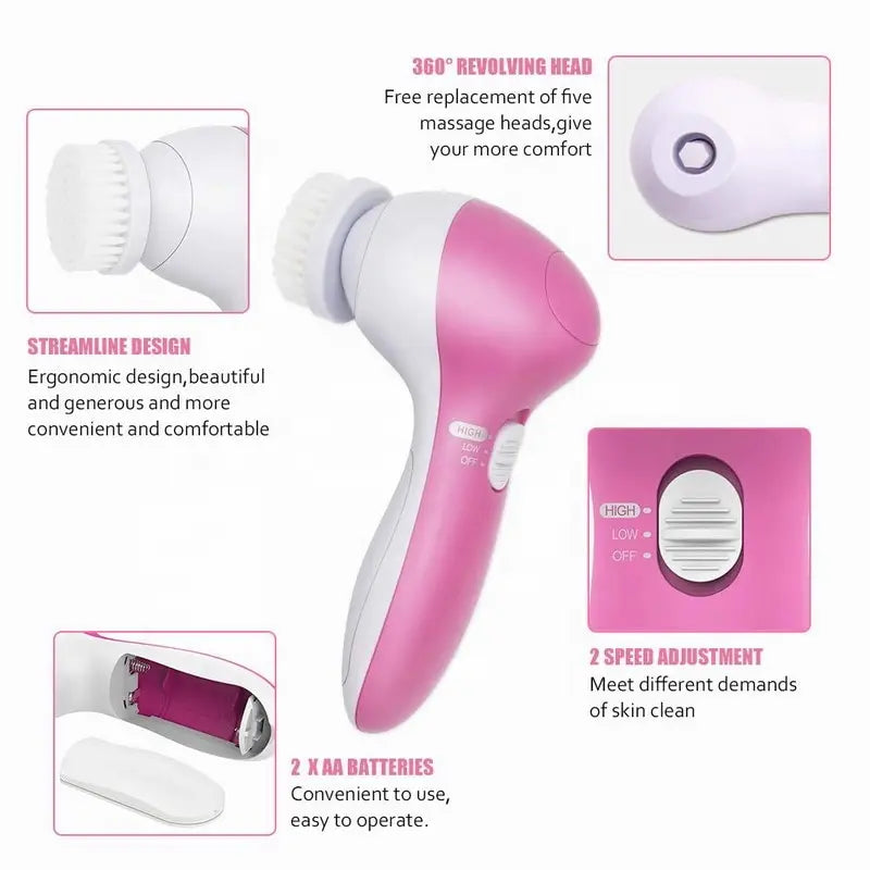 Electric 5 IN 1 Brush Wash Skin Care Tools