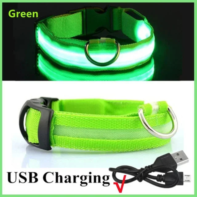 LED Glowing Dog Collar Adjustable Flashing