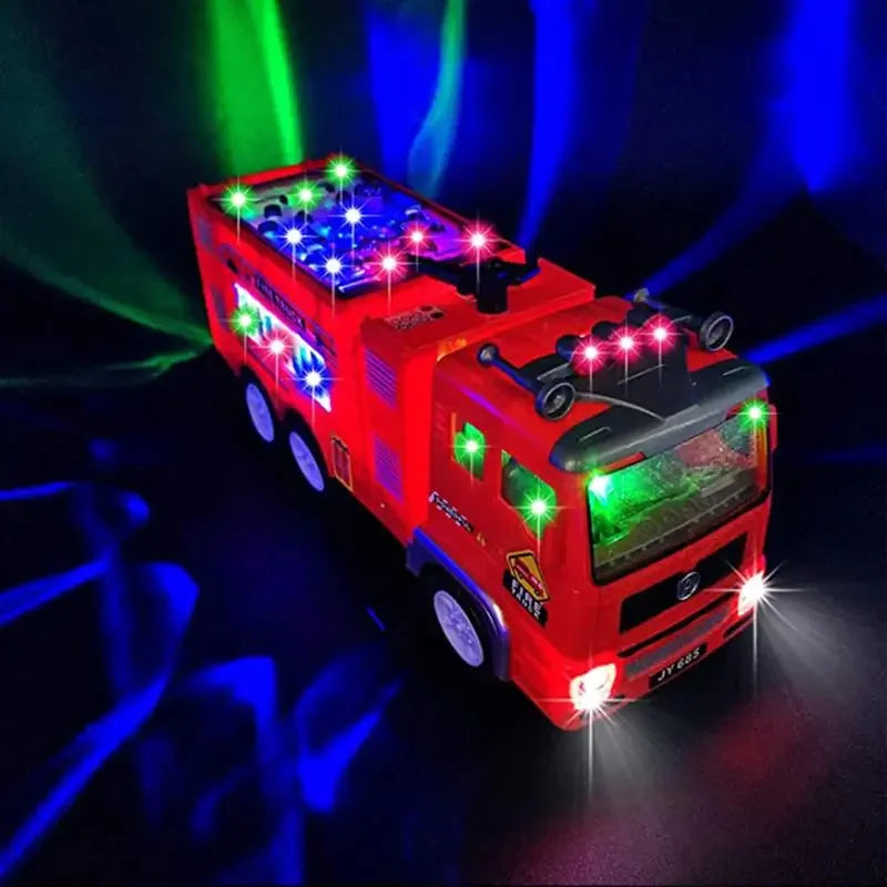 Kids Electric Fire Truck Toy With Siren Sounds