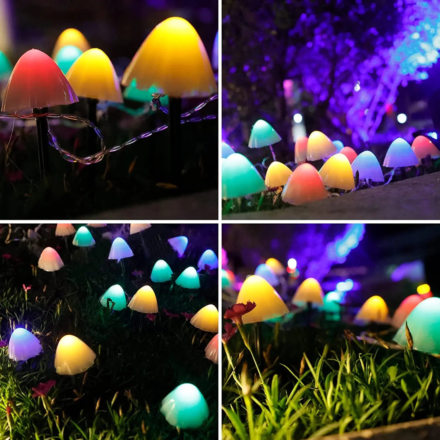 10 LED Solar Mushroom Lights