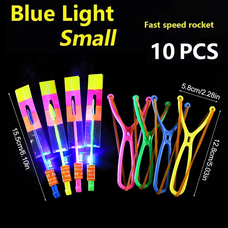 5/20/50Pcs Kid LED Light Arrow Rocket Helicopter Flying Toys