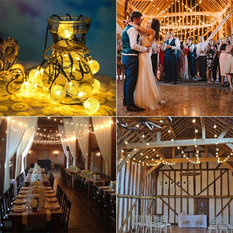 LED Solar String 60 Leds Waterproof 8 Modes Garden Light